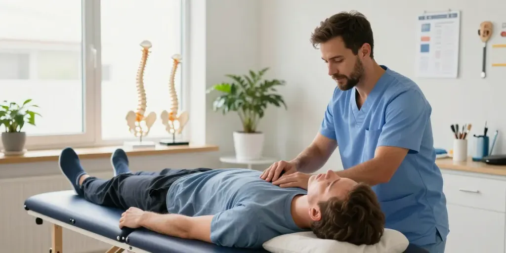 Chiropractor Chatswood adjusting a patient's spine in a welcoming clinic.