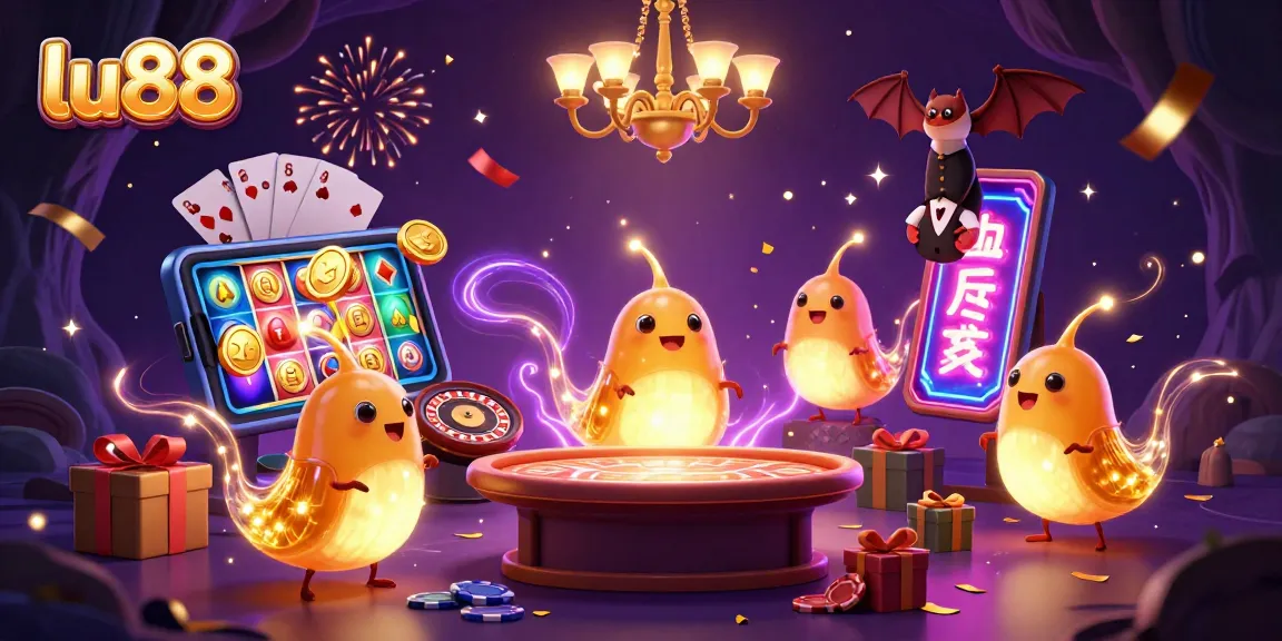 lu88 casino scene animated with glowworms illuminating games and adding excitement to slots play